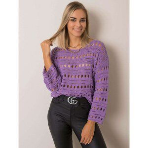 RUE PARIS Purple openwork sweater