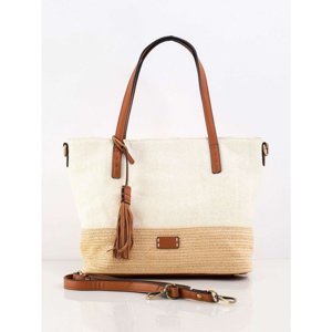 Ladies´ beige bag made of braided lines