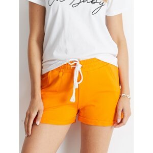 Orange sweatpants shorts