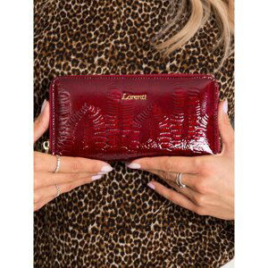 Leather wallet, lacquered, dark red