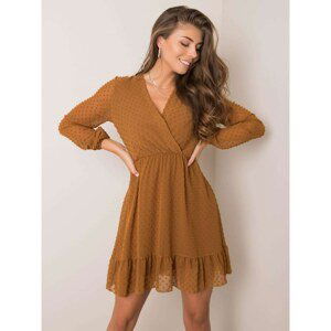 SUBLEVEL Brown dress with a frill