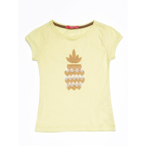 Yellow T-shirt for a girl with a pineapple patch