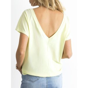 Light yellow T-shirt with back neckline