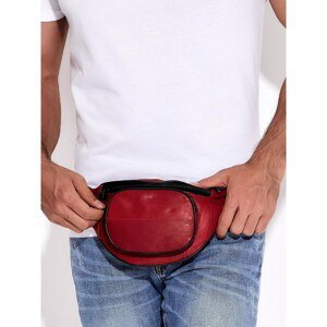 Burgundy leather kidney with an elliptical pocket