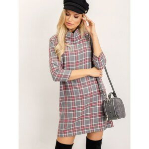 Gray and pink checkered dress from RUE PARIS