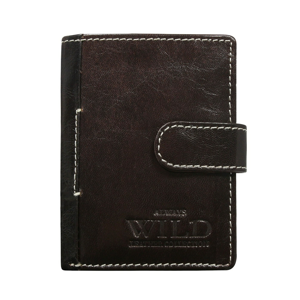 Vertical brown wallet with flap
