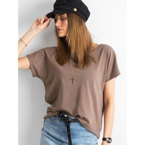 Brown T-shirt with neckline at back
