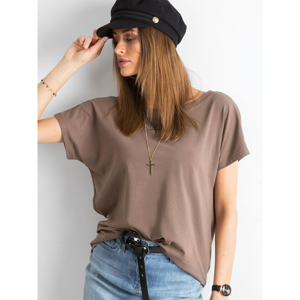 Brown T-shirt with neckline at back