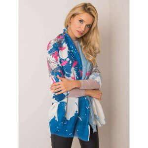 Navy and grey scarf with print