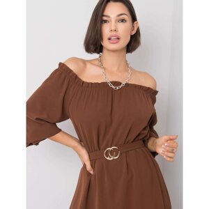 Brown Spanish dress with a belt