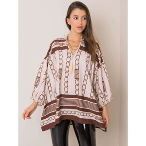 Beige and brown blouse with patterns