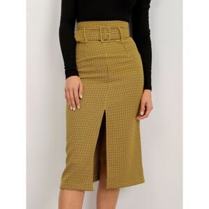 Yellow houndstooth BSL skirt