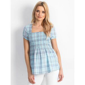 Blue checkered women´s blouse