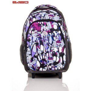 School backpack on wheels with a toucan print