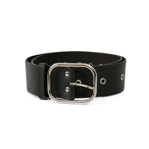 RUE PARIS Black wide belt made of eco-leather