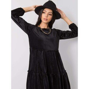 SUBLEVEL Black dress with a frill