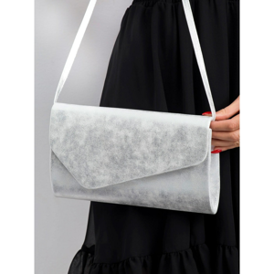 Clutch bag made of eco leather, silver