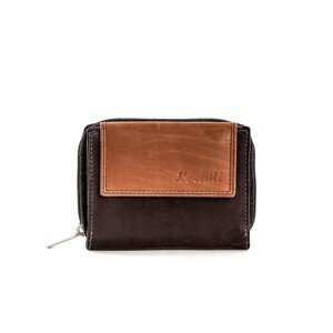 Black leather wallet with brown trim