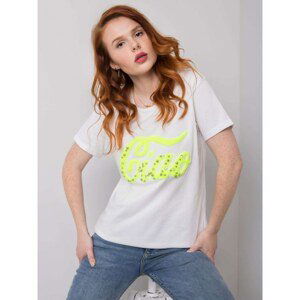 Women's white T-shirt with application