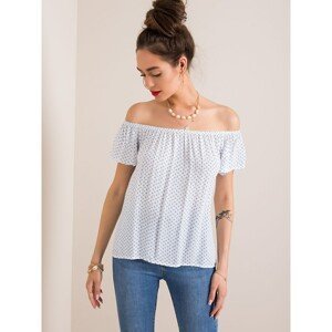 White and blue Spanish blouse