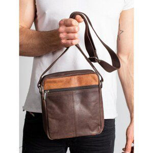 Dark brown leather men´s handbag