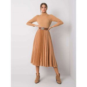 Ladies´ beige pleated skirt