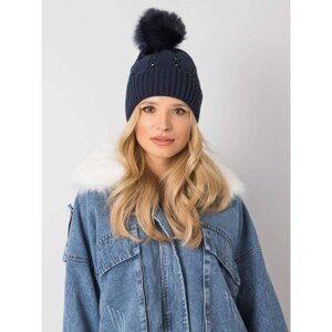 Ladies´ navy blue hat with a pompom