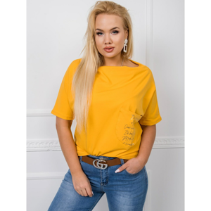 Mustard plus size blouse with pocket