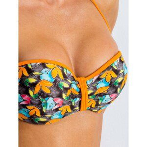 Orange bikini with a floral pattern