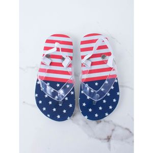 Children´s red and navy blue flip-flops
