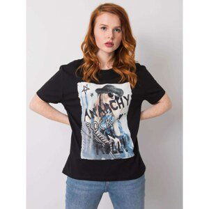 Women's Black Cotton T-shirt