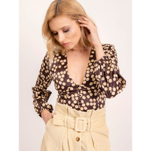 Brown polka dot blouse BSL