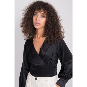Black satin blouse from BSL