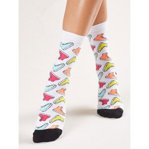 Socks with colorful white sneakers