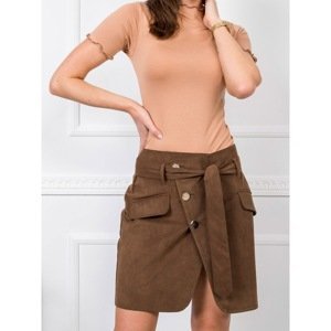 RUE PARIS Brown skirt with a belt