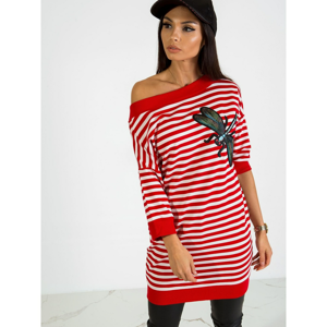 Red striped sweatshirt tunic