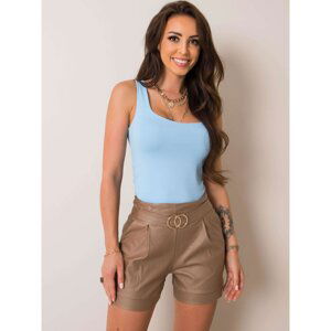 Dark beige shorts with a belt