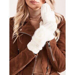 Women´s gloves with faux fur ecru