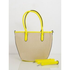 Handbag with beige and yellow braid