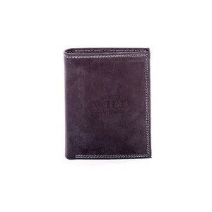 Black leather wallet with embossing