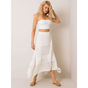 RUE PARIS Ecru asymmetrical skirt