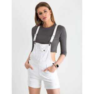 White denim dungarees for women