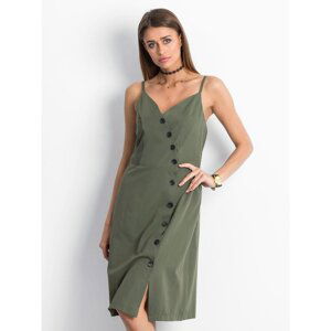 Khaki buttoned dress