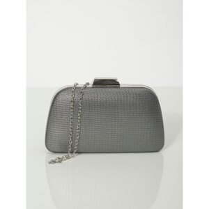 Gray clutch bag with a detachable strap