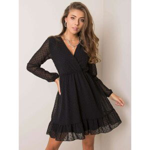 SUBLEVEL Black dress with a frill