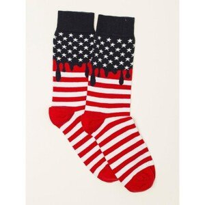 Men's white-red striped socks