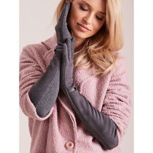 Women´s long dark gray gloves