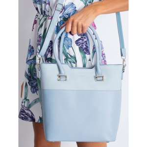 City bag with a detachable strap in light blue
