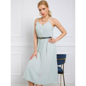 RUE PARIS Mint pleated dress