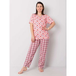 Plus size pink pajamas with patterns